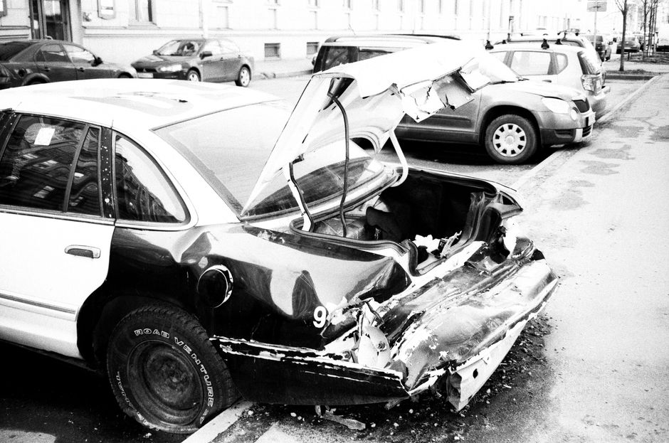 Damaged car bumper - Breakdown in a hire car in South Africa